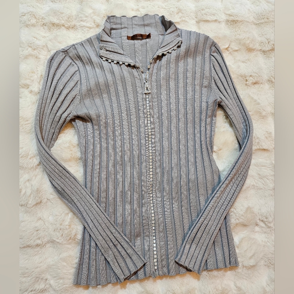 Vintage Y2K Longsleeve Zip-Up Shirt